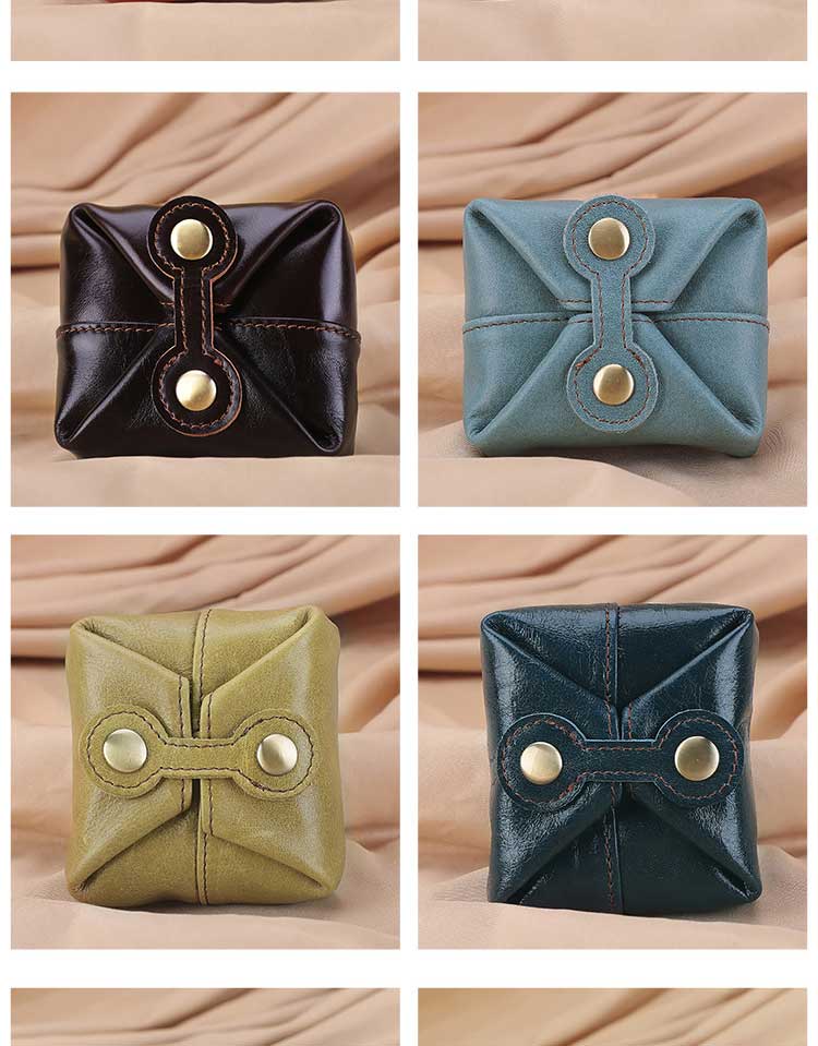 Handmade Porte Monnaie Cuir Ladies Small Retro Jewelry Storage Pouch Custom Logo Money Pocket Bag for Daily Life