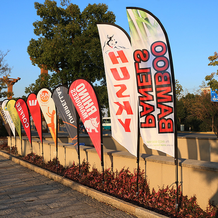 Pantone Colour Promotional Flag Banners Screen printed knitted polyester