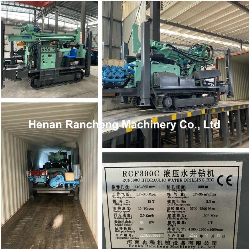 300m Bore Depth Water Well Crawler Type Drilling Rig Machine 85KW Yuchai Engine