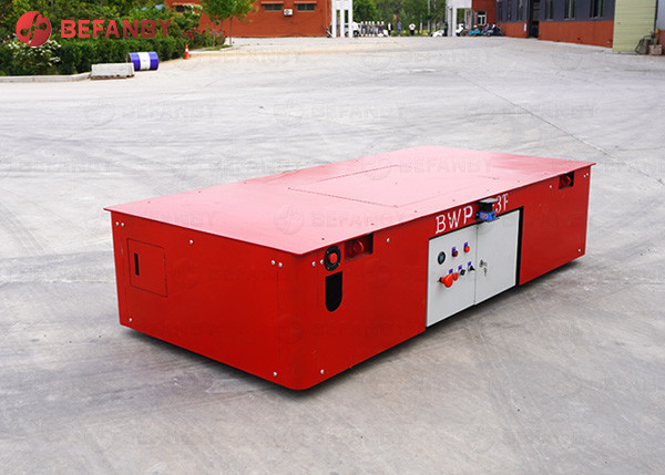 Steel Plate Handing Battery Powered Trackless Transfer trolley
