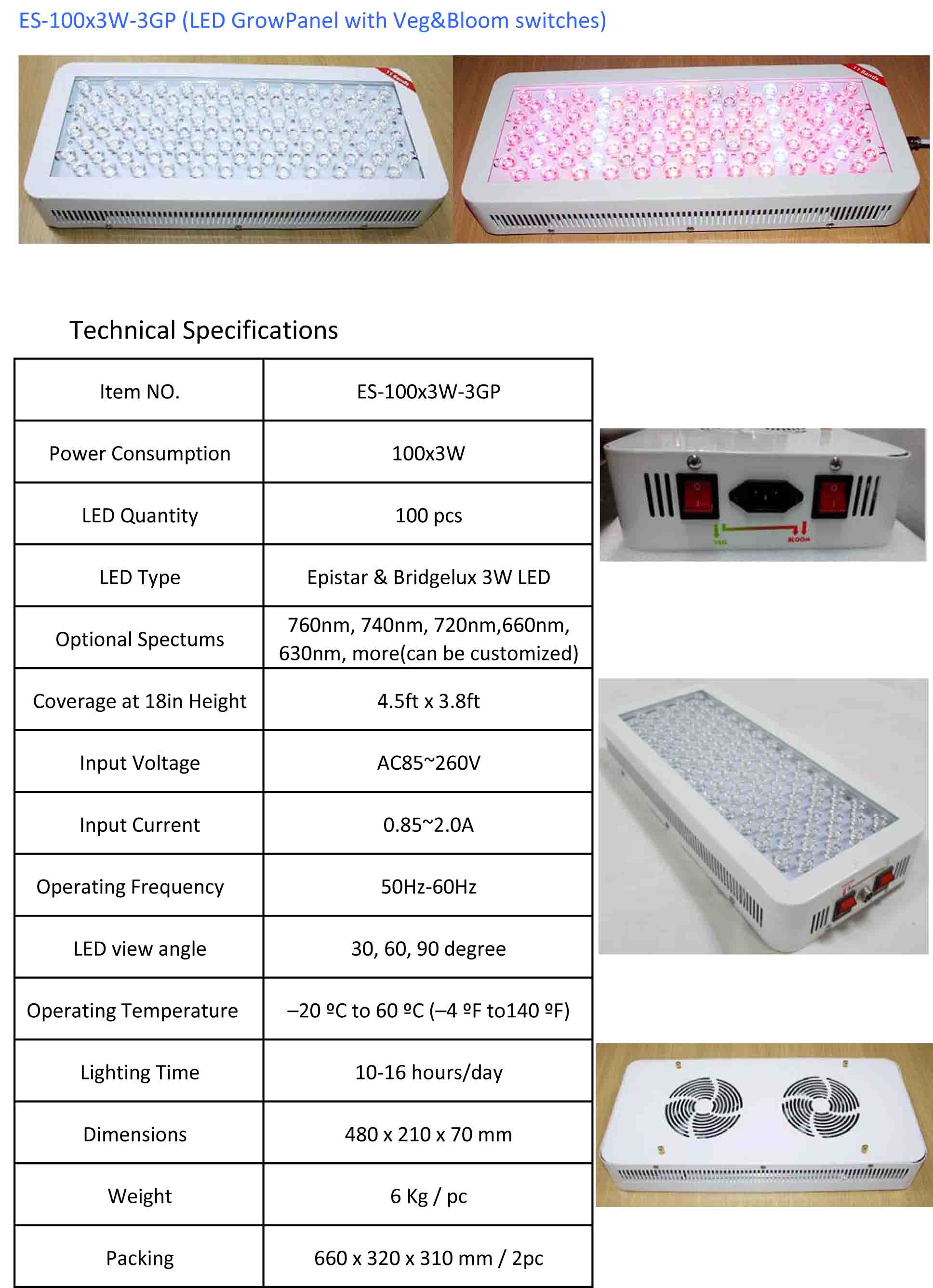 Eshine 3G Diamond series 200X3W full spectrum led grow light Panel Grow Lamps high power
