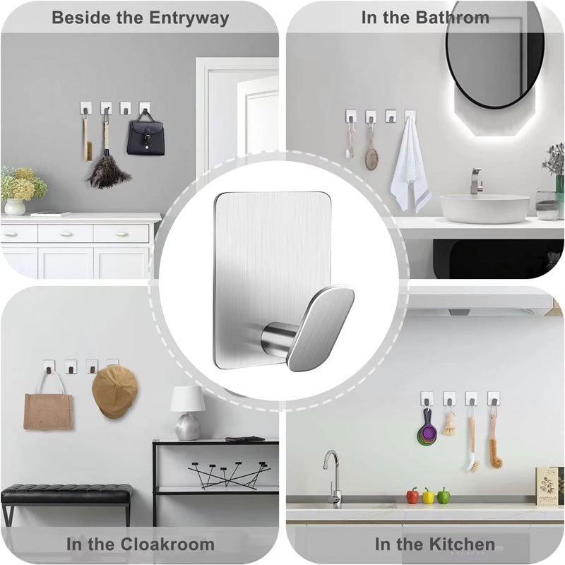 Convenient and Durable Adhesive Hooks for Bathroom Kitchen and Bedroom