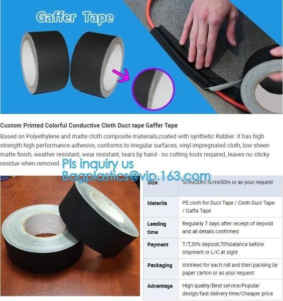 Black Pro Gaff Matte Cloth Gaffers Tape For Entertainment Industry,Air Condit