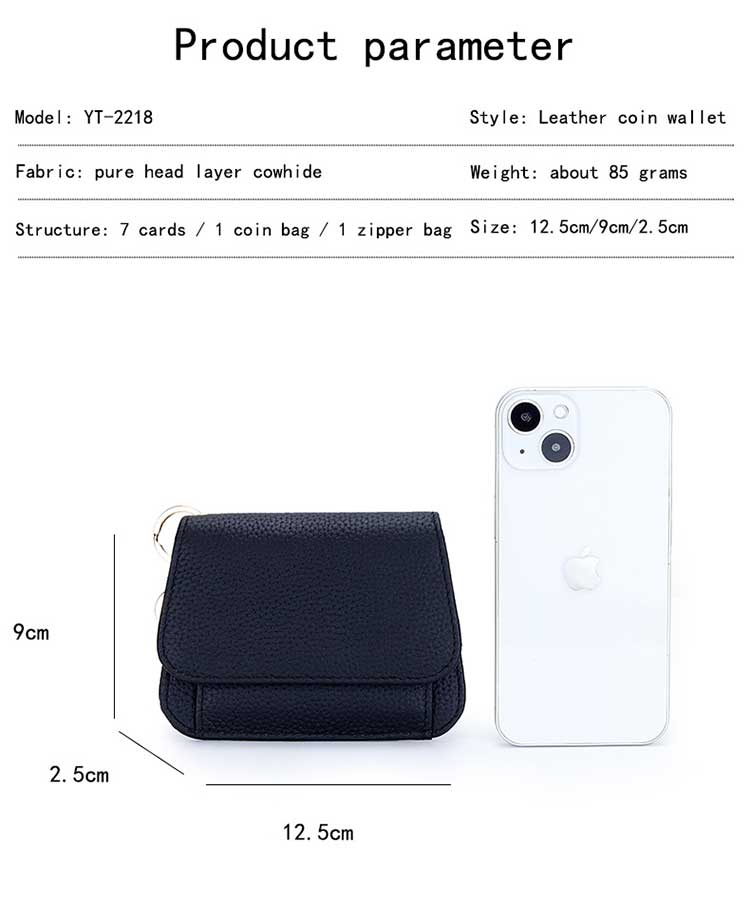 Business Candy Color Portable Wallet Genuine Leather Clutch Coin Purse for Girls