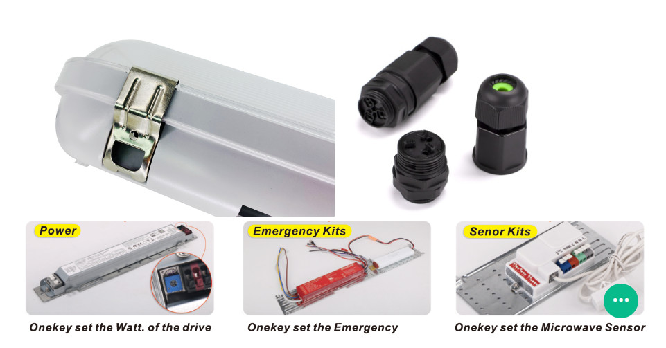 2FT/4FT/5FT LED Tunnel Lights emergency kit 3hrs IP66 Tri proof light