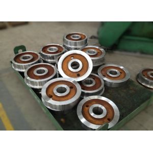 Forged polished double rim wheel for rail cart on steel rails with 800mm