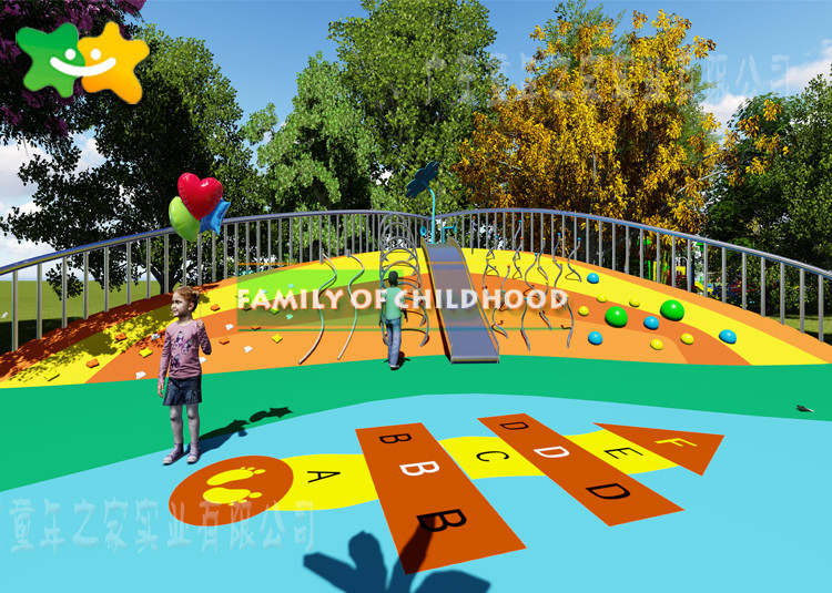 Kindergarten Plastic Kids Outdoor Playground Equipment Eco Friendly Non Toxic Material