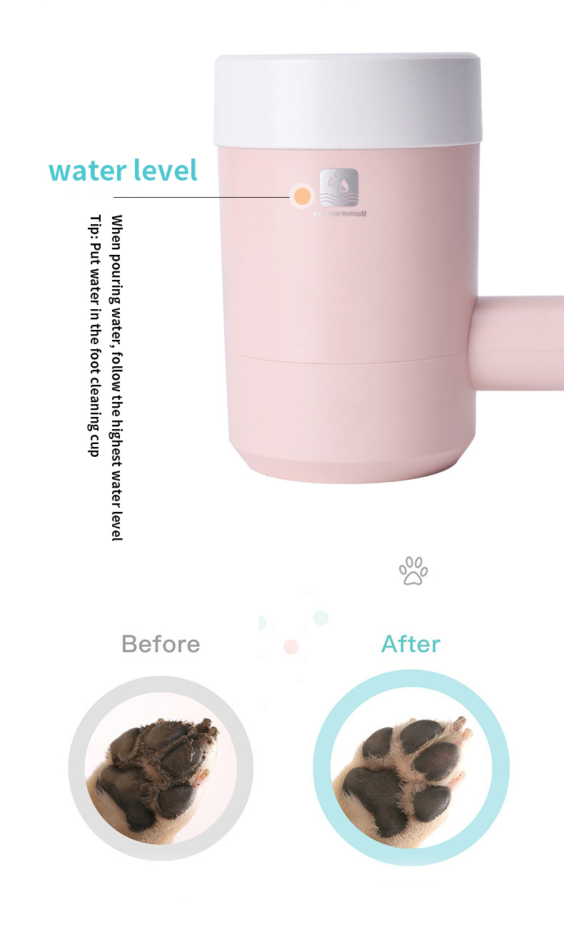 Pink Dog Foot Washer Silicone Puppy Paw Cleaner Automatic Dog Paw Cleaner