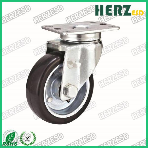 ESD Conductive Metal Core Rubber Caster Wheels Size 2-6 Inch Load Bearing 100