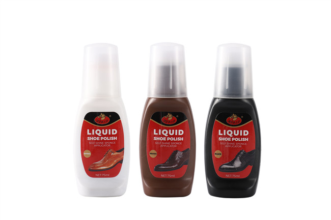 Black 75 Ml Liquid Shoe Polish Easy Self Care Gloss Built In Applicator Sponge Top 3 Colors Customized