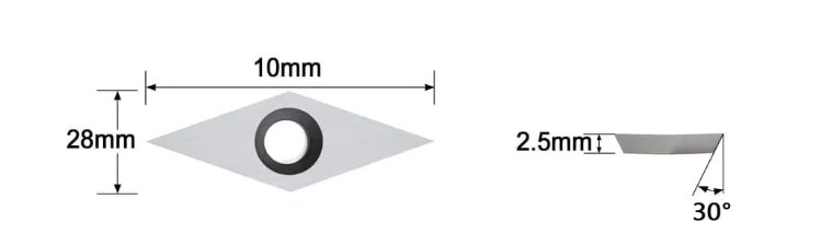 30 Degree Bevel Woodturning Diamond Shaped Carbide Insert
