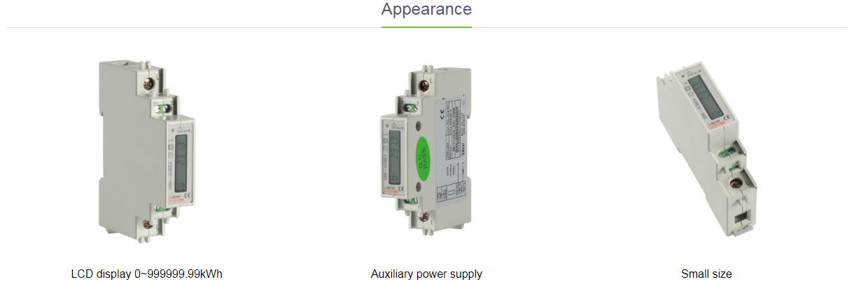 Accuracy Class 1.0 Din Rail Energy Meter Active Kwh 5(30)A 8 Bits LCD Display