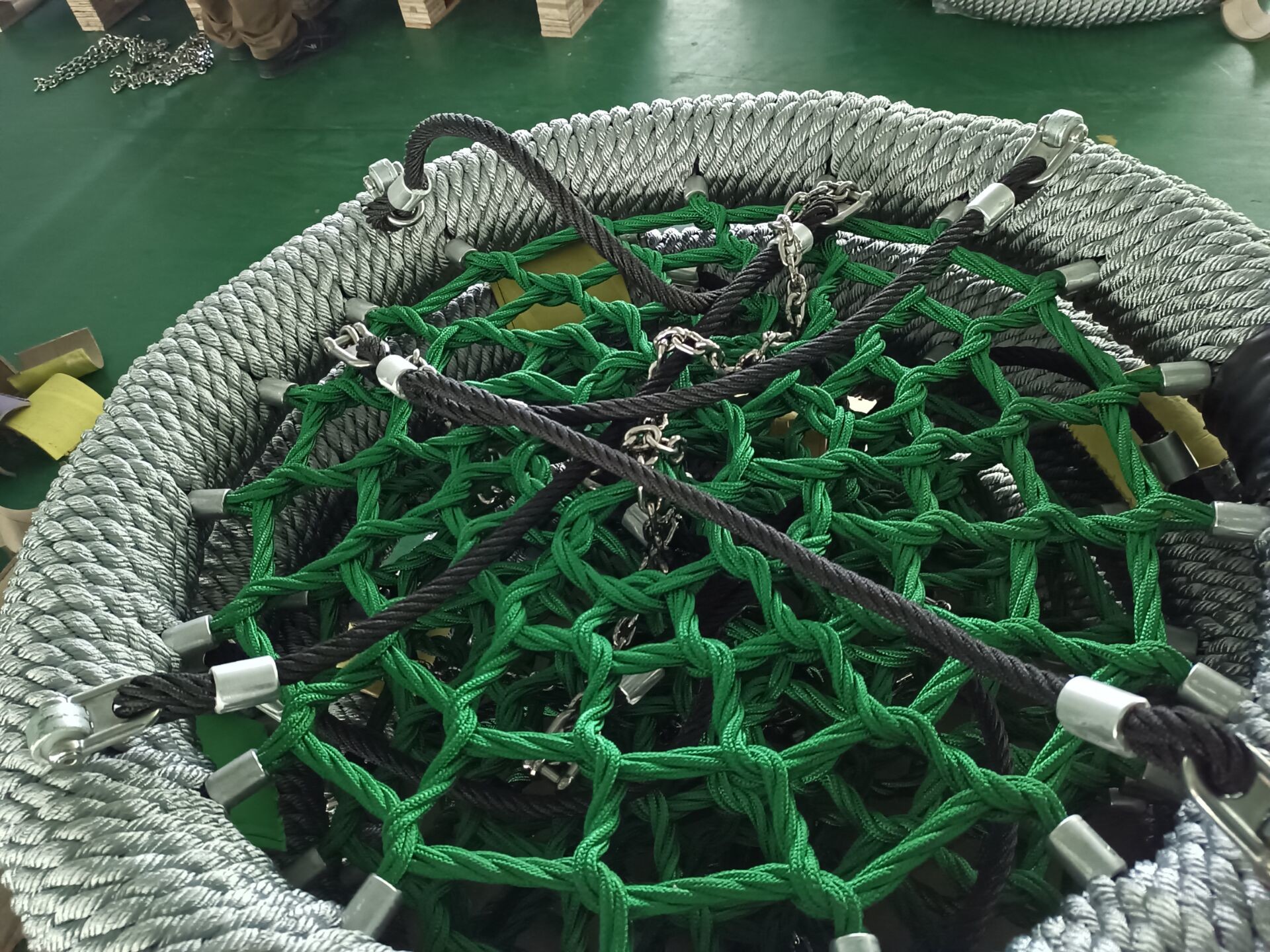 Outdoor Playground Kids Steel Wire Core Rope Basket Swing Net 1000mm Diameter