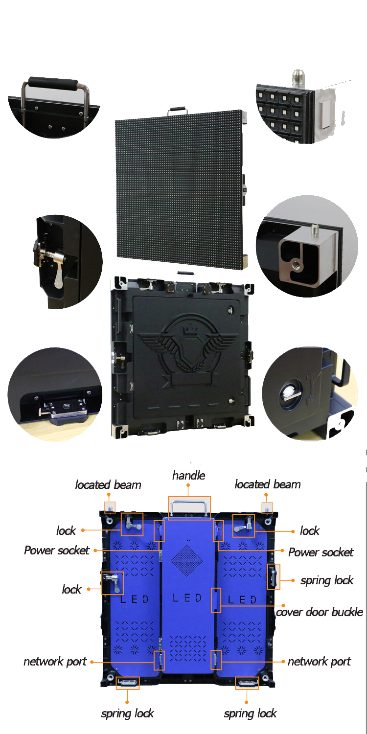 P5 outdoor rental led didplay full color video screen p4 p6 p8 p10 die casting aluminum cabinet