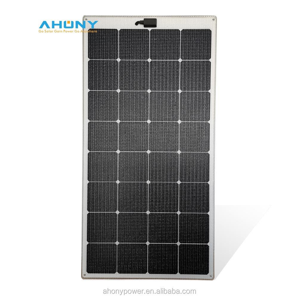 Black Semi Rigid Solar Panels Anti Skid Walkable 100 Watt Marine Solar Panel