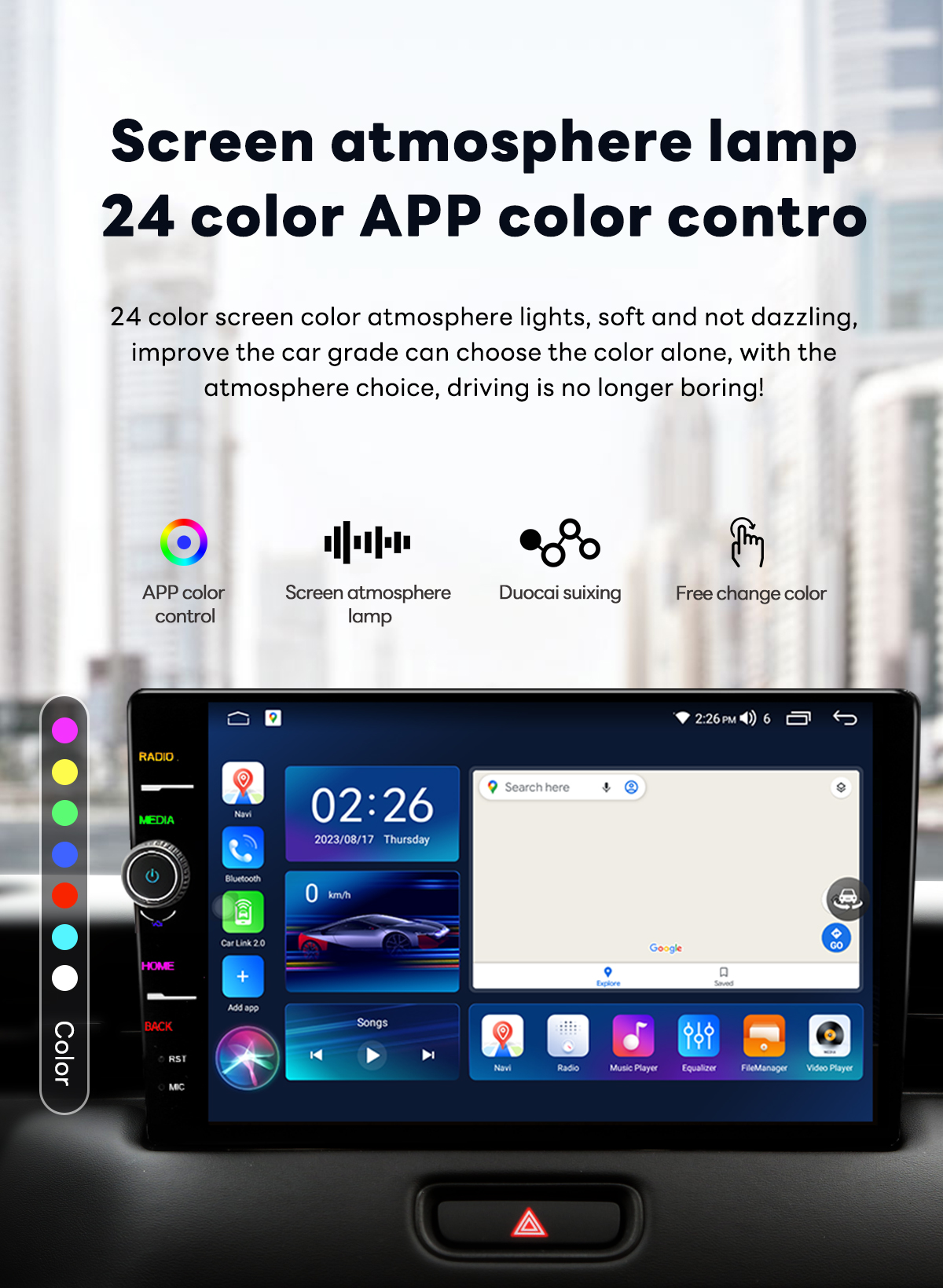 8 128G Car Radio DSP Android Auto GPS System for Toyota Camry 8 Core Android Player