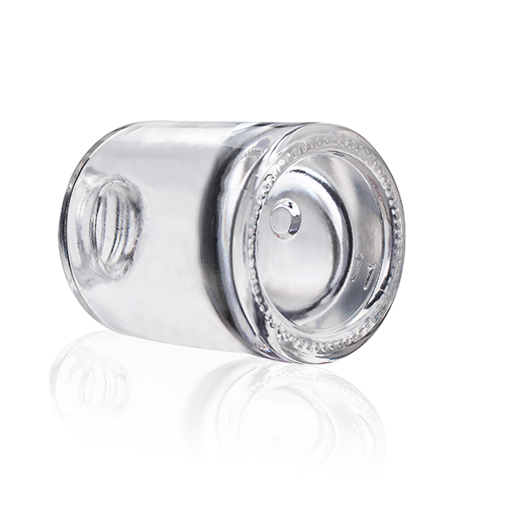 15ml Round Clear Empty Glass Foundation Bottle With Black Plastic Cap
