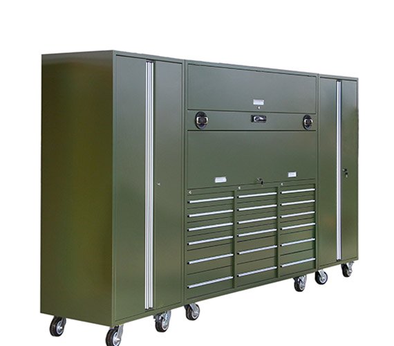 Garage Tool Cabinet Made of Cold Rolled Steel with Drawers and Optional Drawer Mat