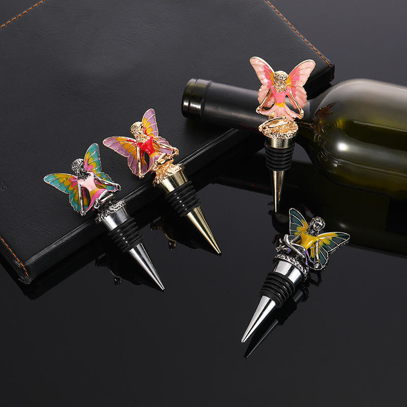 Animal Head Metal Wine Bottle Stoppers Custom Engraved Enamel Color