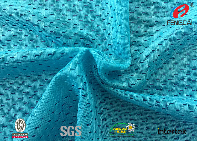 Plain Deyed Sports Mesh Fabric Athletic Clothing Material Knitting Technics