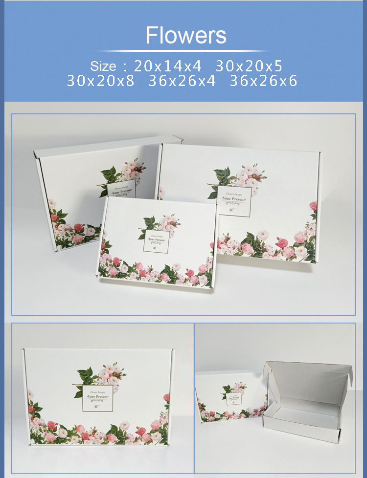 Custom Logo Blue Corrugated Cardboard Mailers Box CMYK Printing