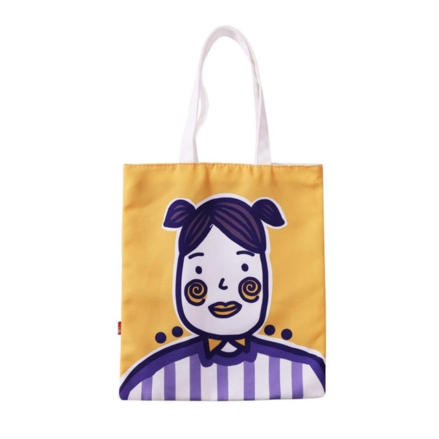 Eco Friendly Reusable Canvas Shopper Bag Women Tote For Cotton Grocery Zipper Hand