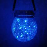 Crackle LED Solar Lights Patio Glass Hanging Lights Wishing Christmas Mason Jar