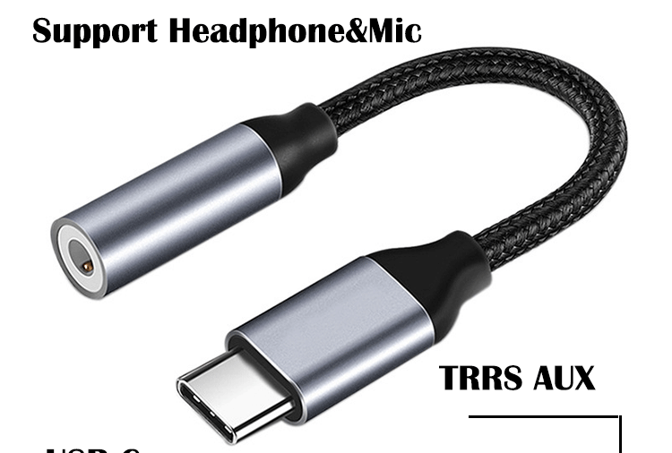 High Compatible DAC USB Type C to AUX 3.5mm Audio Cable Adapter for Samsung Pixel Google Phone