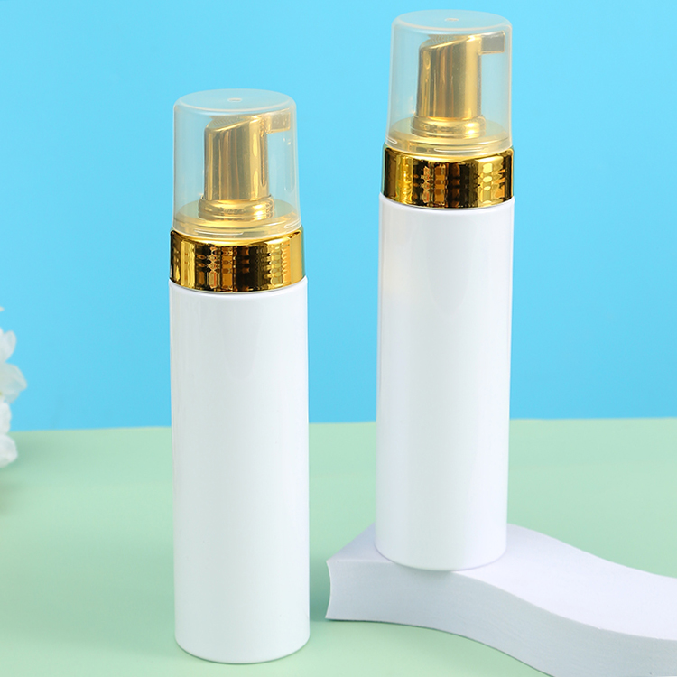 100ml/120ml/150ml/200ml PET Plastic Mousse Bottle Facial Cleanser Pressing Foaming Container with Pump Sprayer Seal