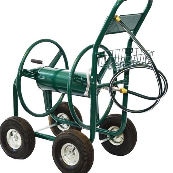 Qingdao Port Heavy Duty Iron Garden Water Hose Reel Cart for Outdoor Yard