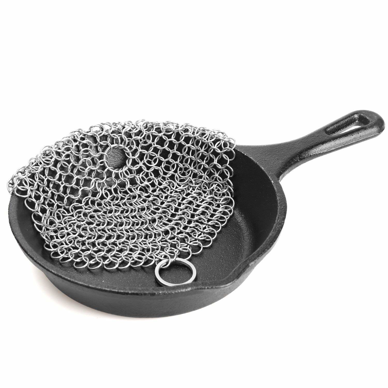 Customizable 7x7inch Chain Mail Cast Iron Cleaner Rust Resistance