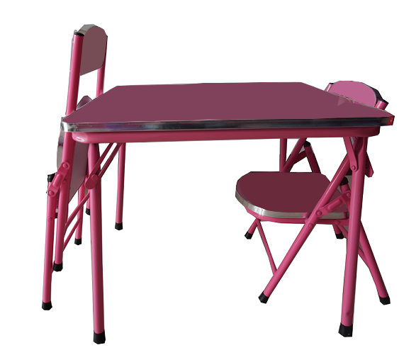 Kids Study Folding Table and Chair Set Metal Construction for Convenient Storage