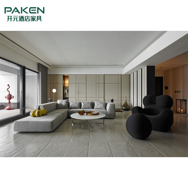 Fashion Modern Villa Living Room Furniture Sets Sofa Chair Stool Table