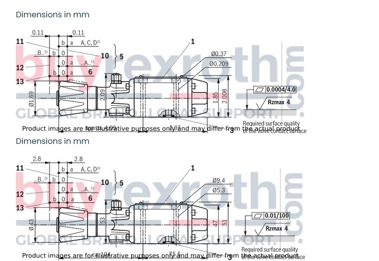 Bosch Rexroth 4WMD6GB5X/F Manual Directional Valve Spool Valve DIN ISO Standards