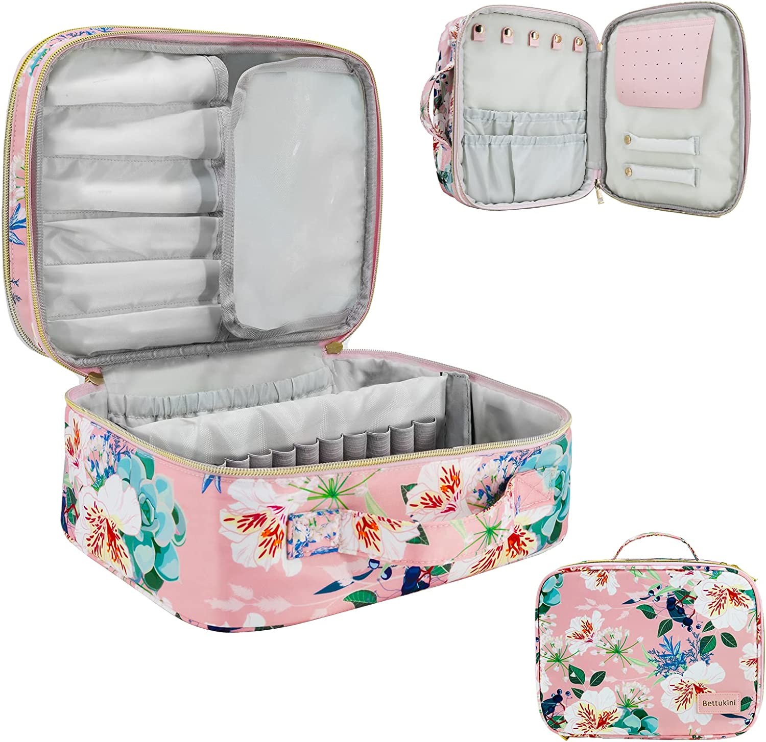 Extra Large Durable and Lightweight Makeup Bag Double Layer Makeup Organizer Water Resistant Makeup Brush Bag