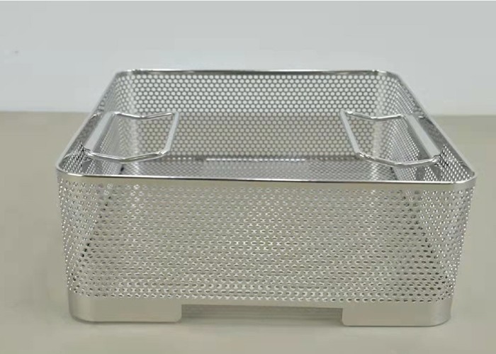 High Temperature Wire Mesh Storage Basket Sterilization Medical Disinfection Rectangular