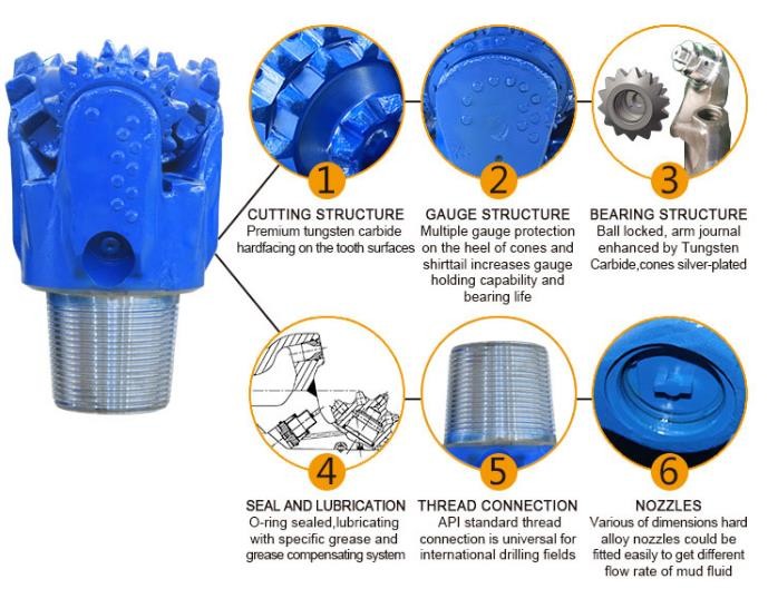 5-7/8" Tungsten Carbide Drill Bits For Hard Formation Pin Connection