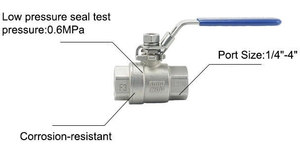 Hydraulic Bsp Thread Water Ball Valve 1/2" 304 316 Stainless Steel Material