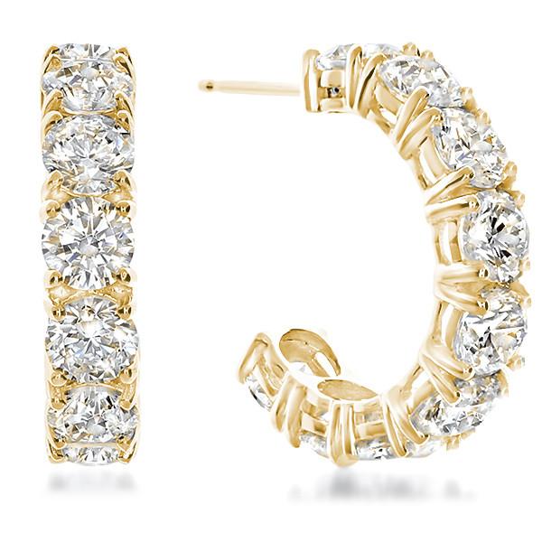 Large White Diamond CZ Hoop Earrings for Anniversary Occasion in 925 Sterling