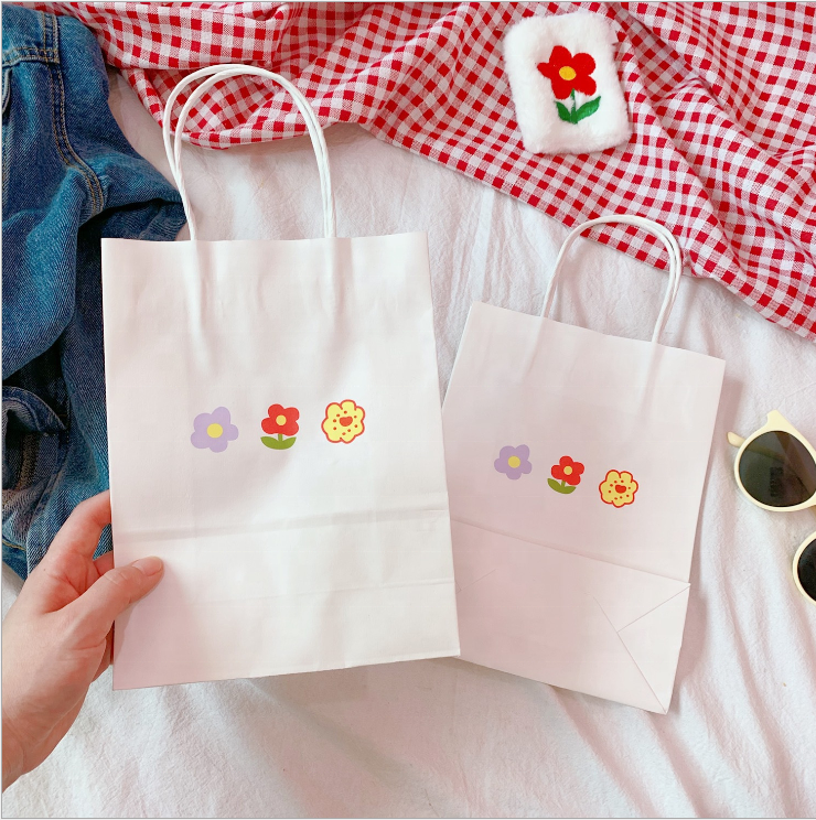 Recycled Materials Brown Paper Shopping Bags With Handles Customized Size
