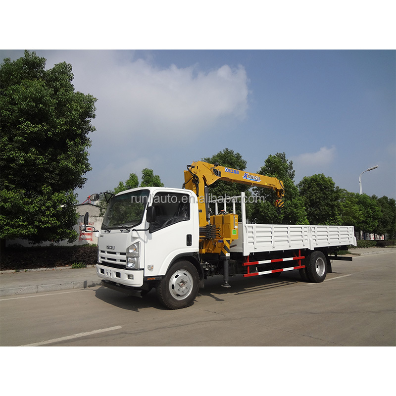 ISUZU 4x2 7 Ton Mobile Crane Truck Mounted Logistics Transportation Single Row