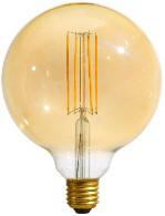 LED Filament 4w G125 400 Lumen LAMP Retro Saving Energy Indoor Chips Transparent