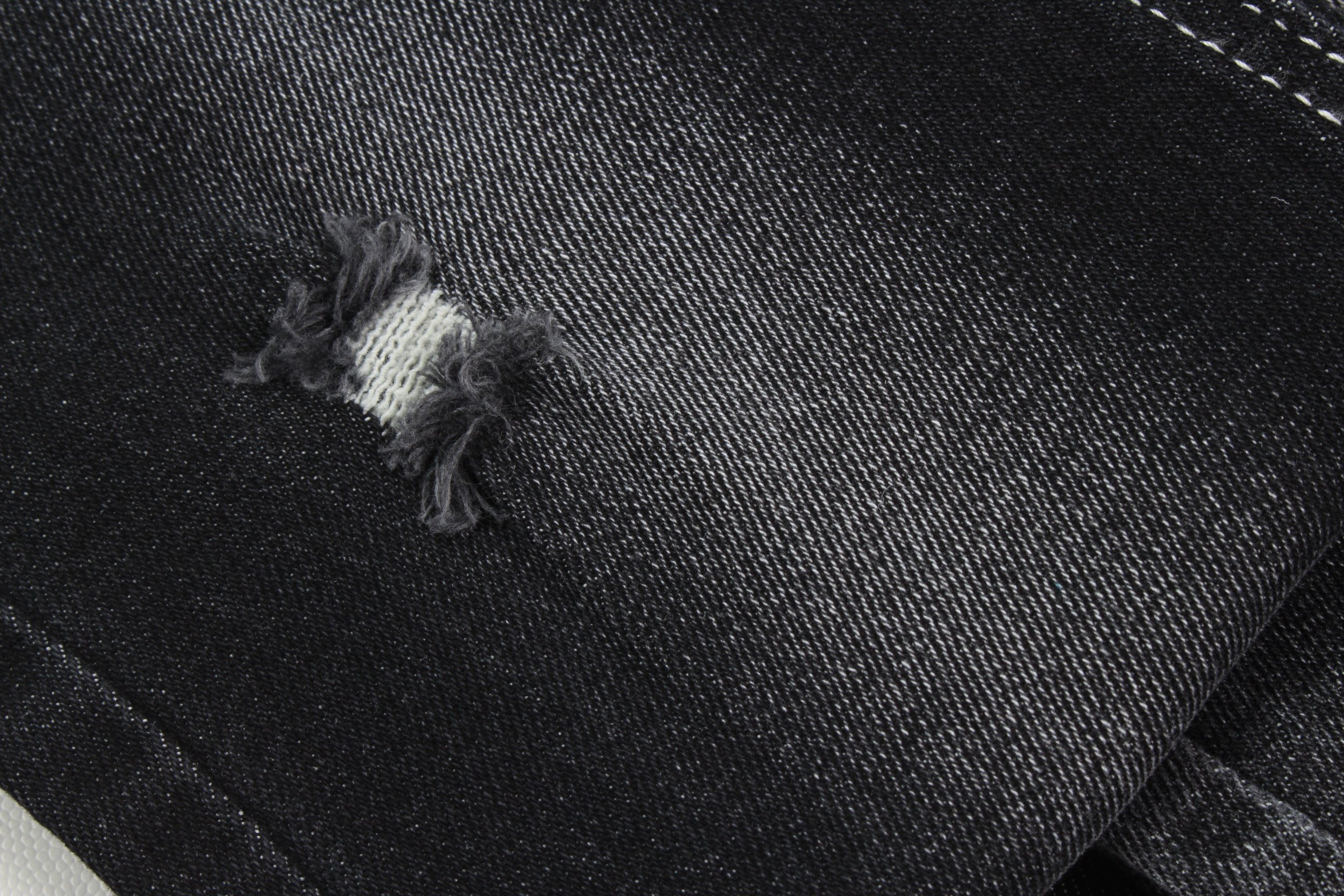 High Elastic 11.5Oz Denim Fabric Black Color With White Backside Roll For Man Jeans