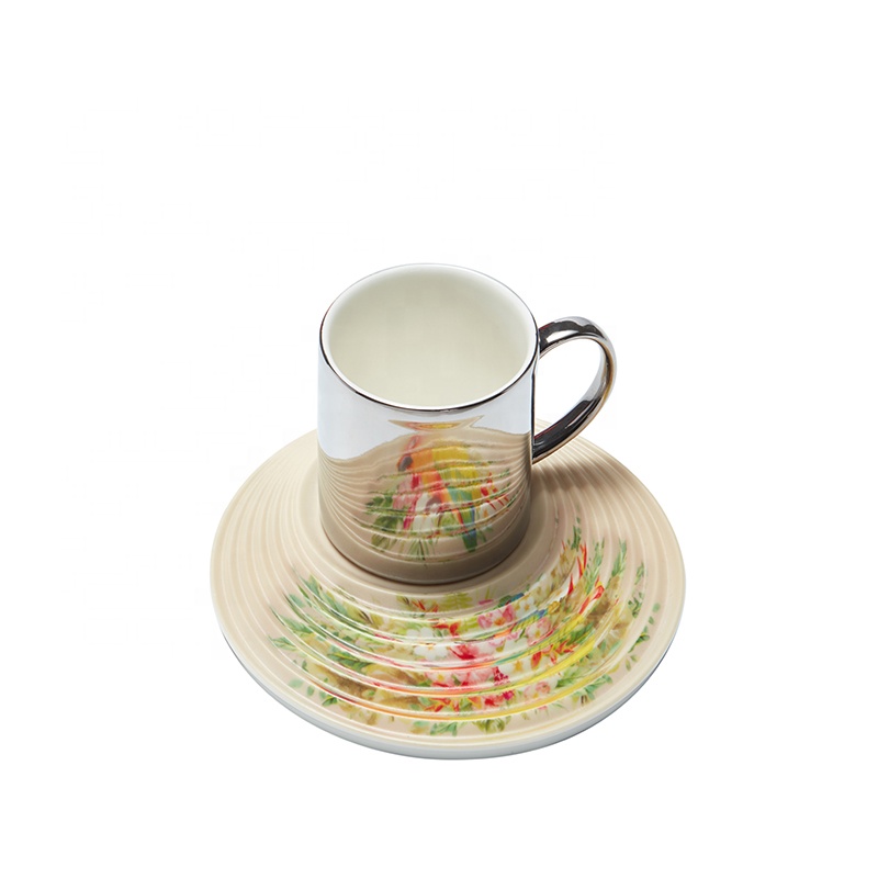 Ceramic Cup Saucer Set Ceramic Mug And Compartments Ceramic Plates Sets Customized For Nice Gift