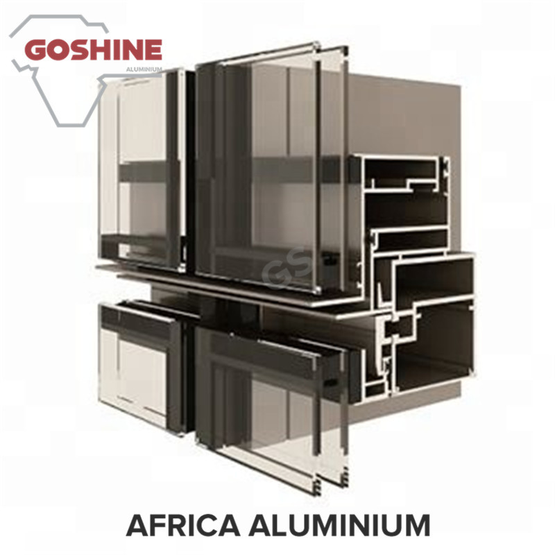Aluminum profile manufacturer curtain walling contractors system profile for Libya
