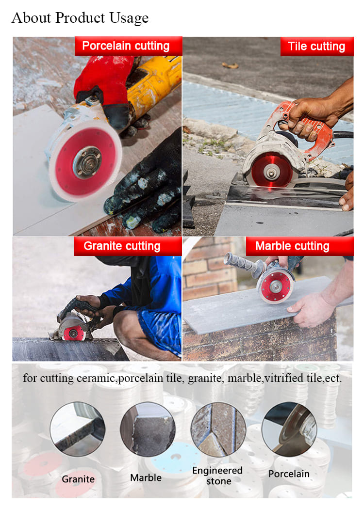 4Inch Turbo Super Thin Ceramic Dry Cutting Disc Porcelain Tile Stone Diamond Saw Blade