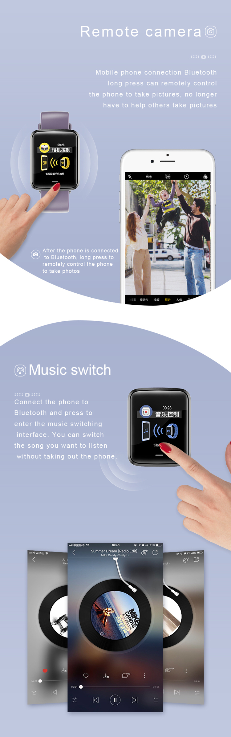H19 Smart Watch 1.54inch IP67 Waterproof 160mAh Battery t Heart Rate Blood Pressure for Xiaomi