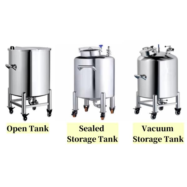Pneumatic Mixing 304 Stainless Steel Storage Tank with Wheels