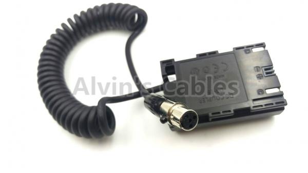 Quality Mini XLR 4 Pin Female Camera DC Power Supply Power Coiled Cable For Canon for sale