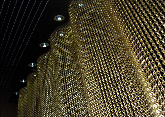 1.7mm Aluminium Alloy Metal Decorative Mesh Metal Chain Link Door Curtain